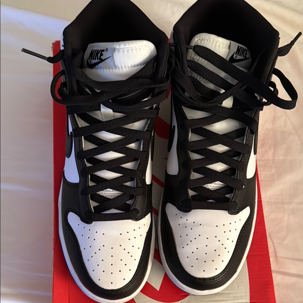 Nike Black and White Dunk High Sneakers